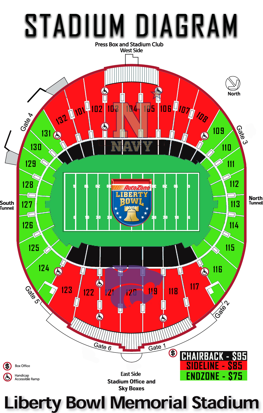 Liberty Bowl Memorial Stadium Seating Chart